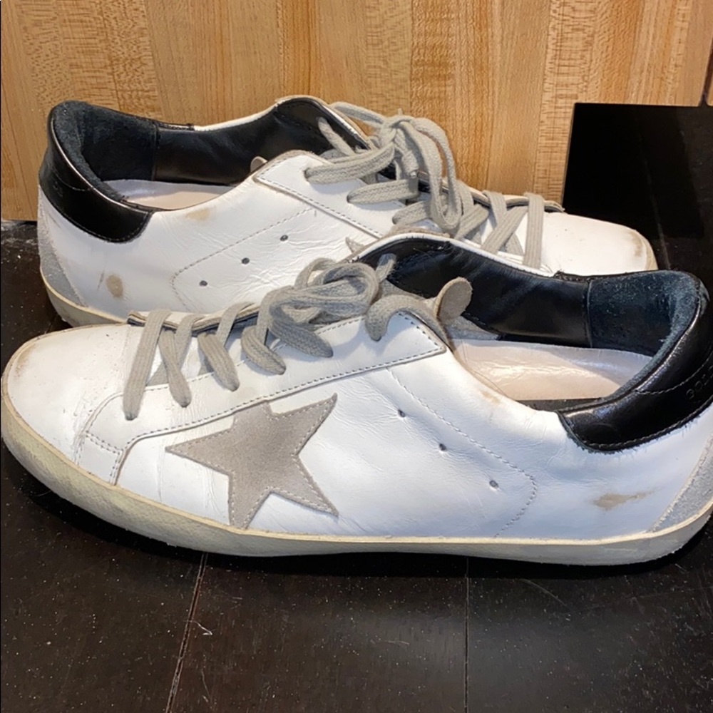 Low top black, white, and grey Golden Goose